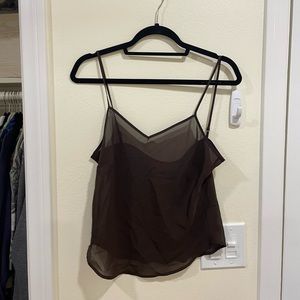 Sexy, sheer brown tank top